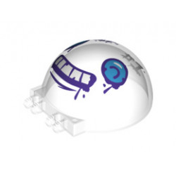 Windscreen 6 x 6 x 3 Canopy Half Sphere with Dual 2 Fingers and Dark Azure Eyes, White Teeth with Dark Purple Outline, 'WHAT SUB?' and 