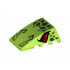 Wedge 4 x 4 No Studs with Red Eyes and Dark Green Scales and Nose Pattern: {ярко жълто-зелен}