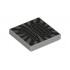 Tile 2 x 2 with Groove with Silver Number 10 and Radiating Beams Pattern: {умерено каменно сив}
