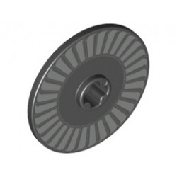 Technic, Disk 3 x 3 with Silver and Light Bluish Gray Fan Pattern: {черен}