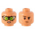 Minifigure, Head Dual Sided SW Silver Visor, Lime Lenses, Cheek Lines, Open Mouth Grimace / Black Eyebrows, One Raised Pattern - Hollow Stud : {нуга}