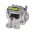 Minifigure, Headgear Helmet SW Raised Visor, Antennas, and Ear Covers with Molded Light Bluish Gray Front and Sides, Lime Eyepiece, Dark Red Stripe, and White Skull Pattern : {тъмно каменно сив}