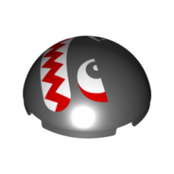 Cylinder Hemisphere 4 x 4 with Bullet Bill Pattern: {черен}