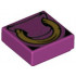 Tile 1 x 1 with Groove with Bull Nose and Gold Ring Pattern: {ярко червеникаво-виолетов}