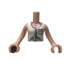 Torso Mini Doll Friends White Tied Sleeveless Shirt, Coral Collar and Pocket Pattern, Light Nougat Arms with Hands: {светло нуга}