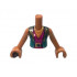 Torso Mini Doll Friends Dark Turquoise Vest over Magenta V-Neck, Black Belt, Gold Buckle and Necklace Pattern, Medium Nougat Arms with Hands : {умерен нуга}