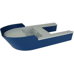Boat, Hull Giant Bow 40 x 20 x 7, Base with Light Bluish Gray Boat, Hull Giant Bow 40 x 20 x 7, Top (18913 / 18912): {земно син}