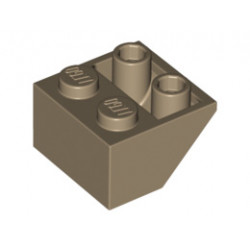 Покривна плочка 2X2/45° инверсна (*) с плосък долен пин: {пясъчно жълт}
