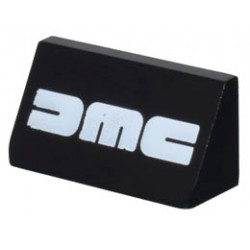 Slope 30 1 x 2 x 2/3 with White DMC Delorean Motor Company Logo Pattern: {черен}