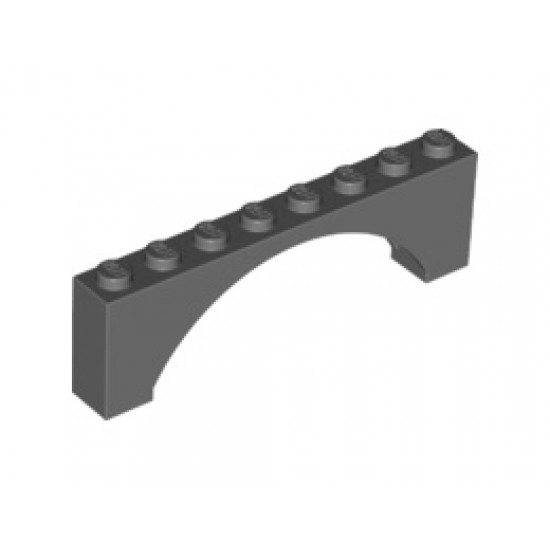 Тухличка с арка 1X8x2: {тъмно каменно сив}