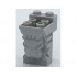 Brick, Modified 2 x 3 x 3 with Cutout and Lion Head - 4 Hollow Studs and 2 Solid Studs: {умерено каменно сив}