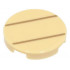 Tile, Round 2 x 2 with Bottom Stud Holder with 2 Dark Tan Lines Pattern (Lemmy Shell): {тухлено жълт}