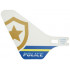 Plastic Tail for Flying Helicopter with 'POLICE' and Partial Police Gold Star Badge Pattern on Both Sides: {бял}