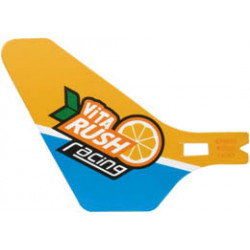 Plastic Tail for Flying Helicopter with 'ViTA RUSH racing' Logo on Bright Light Orange and Dark Azure Background Pattern on Both Sides : {неопределен}