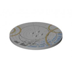 PLATE Ø63.84 W/ 4 KNOBS, NO. 7: {умерено каменно сив}