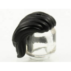 Mini Doll, Hair Mid-Length, All Swept to Right Side, Hole On Top: {черен}