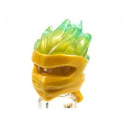 Minifigure, Headgear Ninjago Wrap Type 5 with Trans-Light Blue Energy Effect Pattern: {топло златист}