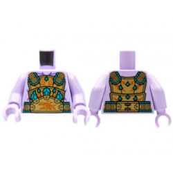 Torso Gold Breastplate, Dark Turquoise and Dark Orange Trim Pattern / Lavender Arms / Lavender Hands: {лавандулов}