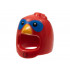 Minifigure, Headgear Head Cover, Costume Bird with Turkey Black Eyes, Blue Mask, Bright Light Orange Beak, and Wattle Pattern: {ярко червен}