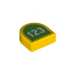 Плоска плочка 1X1 1/2 кръг No. 14: {ярко жълт}
