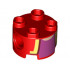 Brick, Round 2 x 2 with Pin Holes with Gold Lapels and Magenta Undershirt Pattern: {ярко червен}