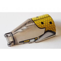 Windscreen 6 x 4 x 2 Round with Bar Handle with Yellow Honeycomb with Black Hexagons Pattern: {прозрачно кафяв}