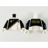 Torso Space Futuron Black Pattern, Gold Zipper and Classic Logo, 'POLICE' on Back / Black Arms / White Hands: {бял}