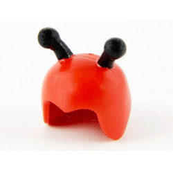 Minifigure, Headgear Cap, Insect with Black Antennae Pattern (Bumblebee): {ярко червен}