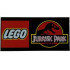 Tile 2 x 4 with LEGO Jurassic Park Logo Pattern: {черен}