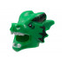Minifigure, Headgear Head Cover, Costume Dragon with Black Eyes and Scales, White Teeth Pattern: {тъмно зелен}