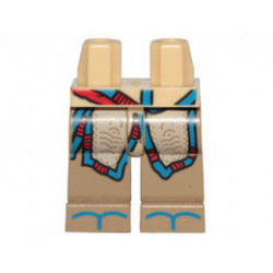 Hips and Dark Tan Legs with Tan Nora Robe, Blue and Red Trim Pattern: {тухлено жълт}