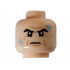 Minifigure, Head Black Eyebrows, Furrowed Brow, Crows Feet, Cheek Lines and Water Drops Pattern - Hollow Stud: {светло нуга}