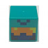 Minifigure, Head, Modified Cube with Pixelated Orange, Dark Blue and Black Face with Yellow Eyes Pattern (Minecraft Nether Adventurer) : {ярко синьо-зелен}
