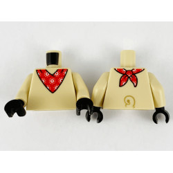 Torso with Red Bandana with White Circles and Tail on Back Pattern / Tan Arms / Black Hands: {тухлено жълт}