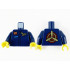 Torso Jumpsuit, Reddish Brown Namebadge with Gold 'JP', Gold Wings Badge and Blue Patch Pattern / Dark Blue Arms / Yellow Hands: {земно син}