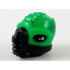Minifigure, Head, Modified Alien, Ridges, Spines, Breathing Mask, Bright Green Skin and Green Scales Pattern: {черен}