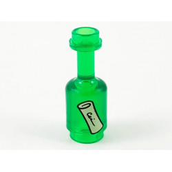 Minifigure, Utensil Bottle with Tan Paper Roll Pattern: {прозрачно зелен}