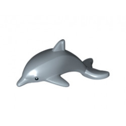 Dolphin, Town, Jumping with Bottom Axle Holder with Black Eyes and White Pupils Pattern: {пясъчно син}