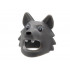 Minifigure, Headgear Head Cover, Costume Wolf / Dog with Black Eyes and Nose and White Teeth Pattern: {тъмно каменно сив}