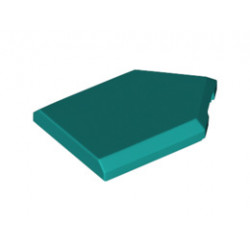 Плоска плочка 2X3 с ъгъл: {ярко синьо-зелен}