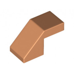 Покривна плочка 1X2/45° без пъпки: {нуга}