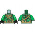 Torso Ninjago Robe, Dark Tan Undershirt, Belt, Ropes, Pouches and Green Leaves Pattern / Green Arms / Black Hands: {земно зелен}