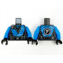 Torso Tunic Pearl Dark Gray Ninjago Logogram N, Dark Azure Panels, Dark Bluish Gray Mesh and Belt Pattern / Dark Azure Arms / Black Hands : {титаниево метален}