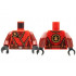 Torso Tunic, Gold Ninjago Logogram K, Dark Red Mesh, Reddish Brown Belt Pattern / Dark Red Arms / Black Hands: {ярко червен}