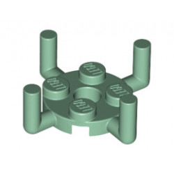 Кръгла плочка 2X2 с вертикален вал: {пясъчно зелен}