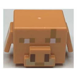 Minifigure, Head, Modified Cube with Ear Flaps and Minecraft Piglin Brute Face with Scar Pattern: {нуга}