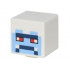 Minifigure, Head, Modified Cube with Pixelated Bright Light Blue Face, Red Eyes, and Dark Blue Mouth and Brow Pattern (Minecraft Yeti) : {бял}