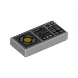 Плоска плочка 1X2 No. 307: {умерено каменно сив}