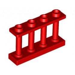 Ограда 1X4x2 с 4 стъда: {ярко червен}