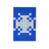 Tile 2 x 3 with Minecraft Pixelated White and Light Aqua Snowflake on Blue Background Shield Banner Pattern: {умерено каменно сив}